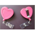 Pink Ribbon Heart-Shaped Badge Reel